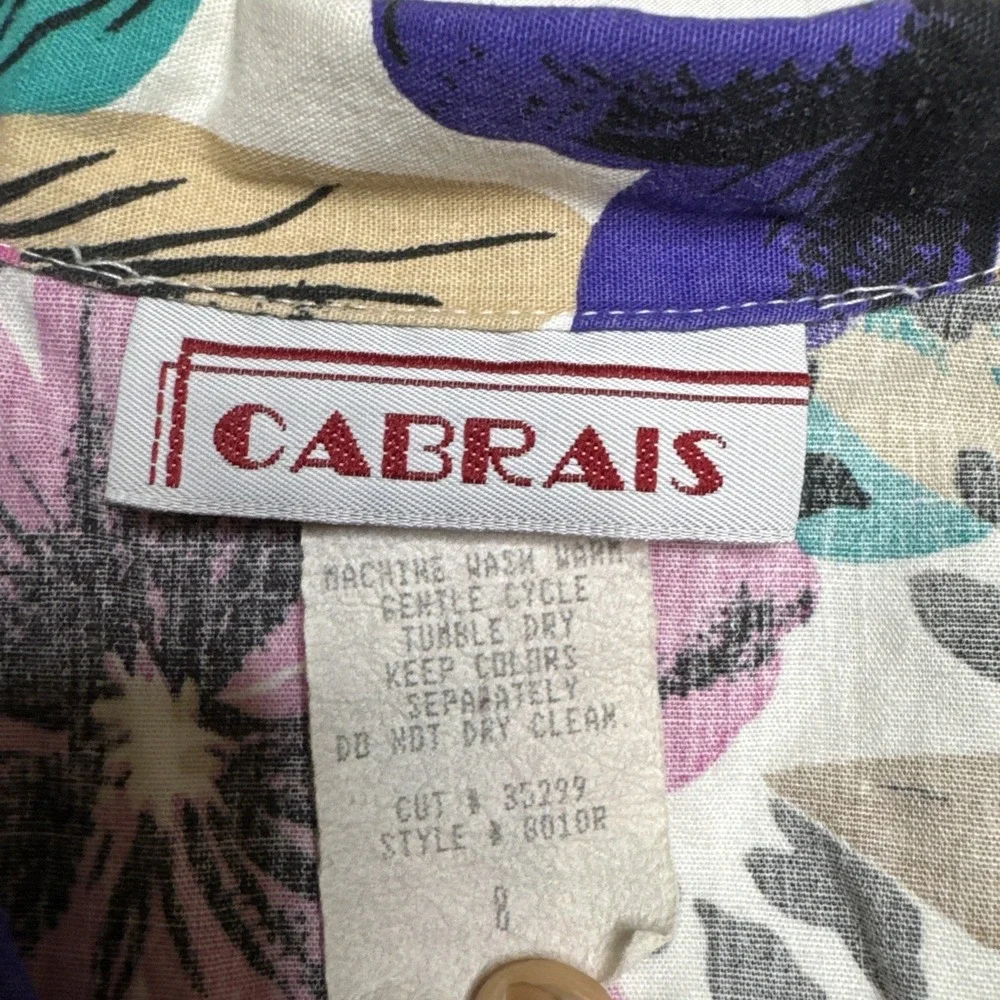 Cabrais Women's Floral Hawaiian Tropical Short‎ Sleeve Shirt